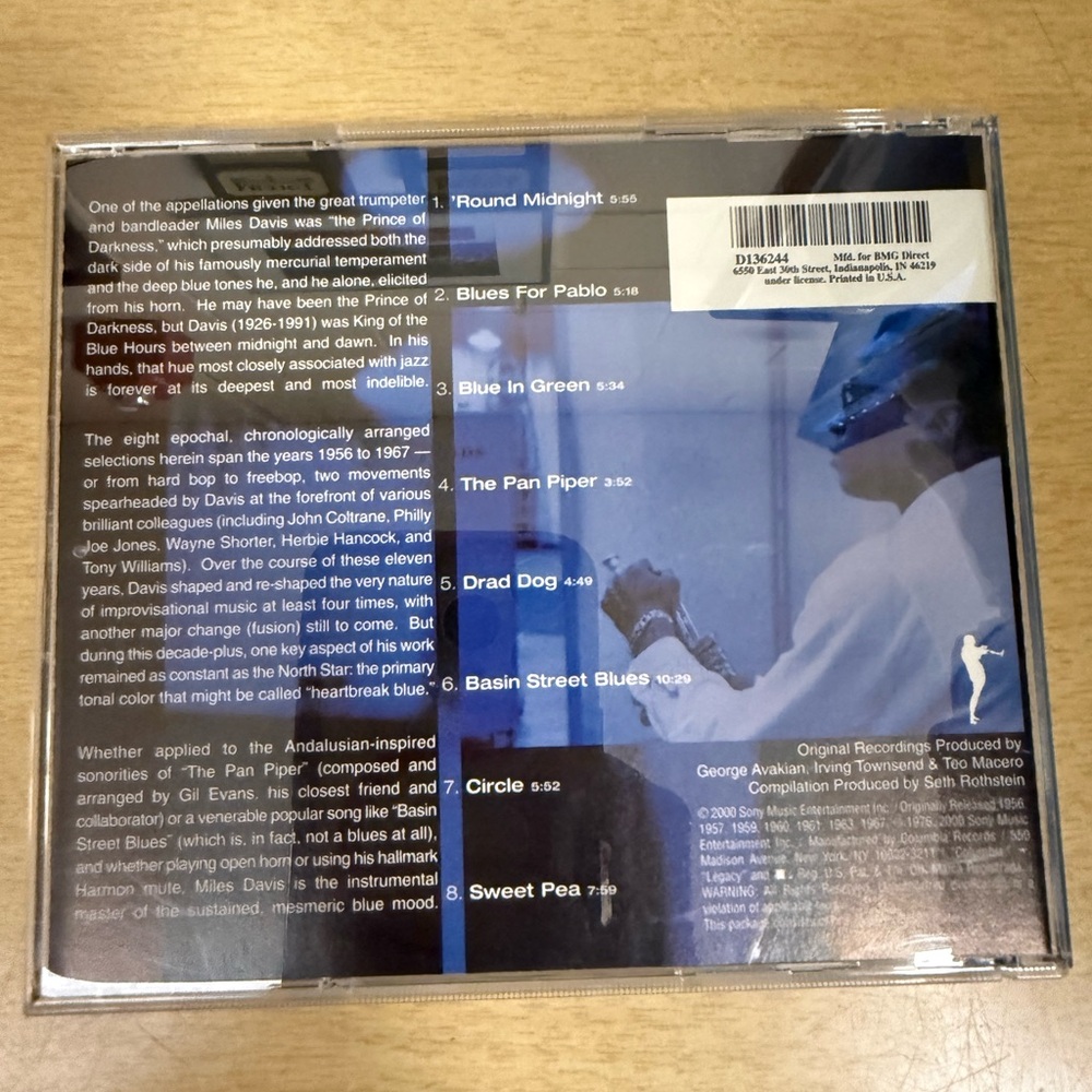 Blue by Miles Davis, CD Jazz Round Midnight Basin Street Blues & More - Picture 2 of 3
